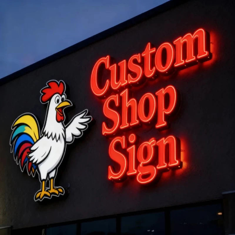 Custom LED Business Sign 3D Illuminated Letters Waterproof Shop Sign Personalized Company Logo Outdoor Signboard Office Shop