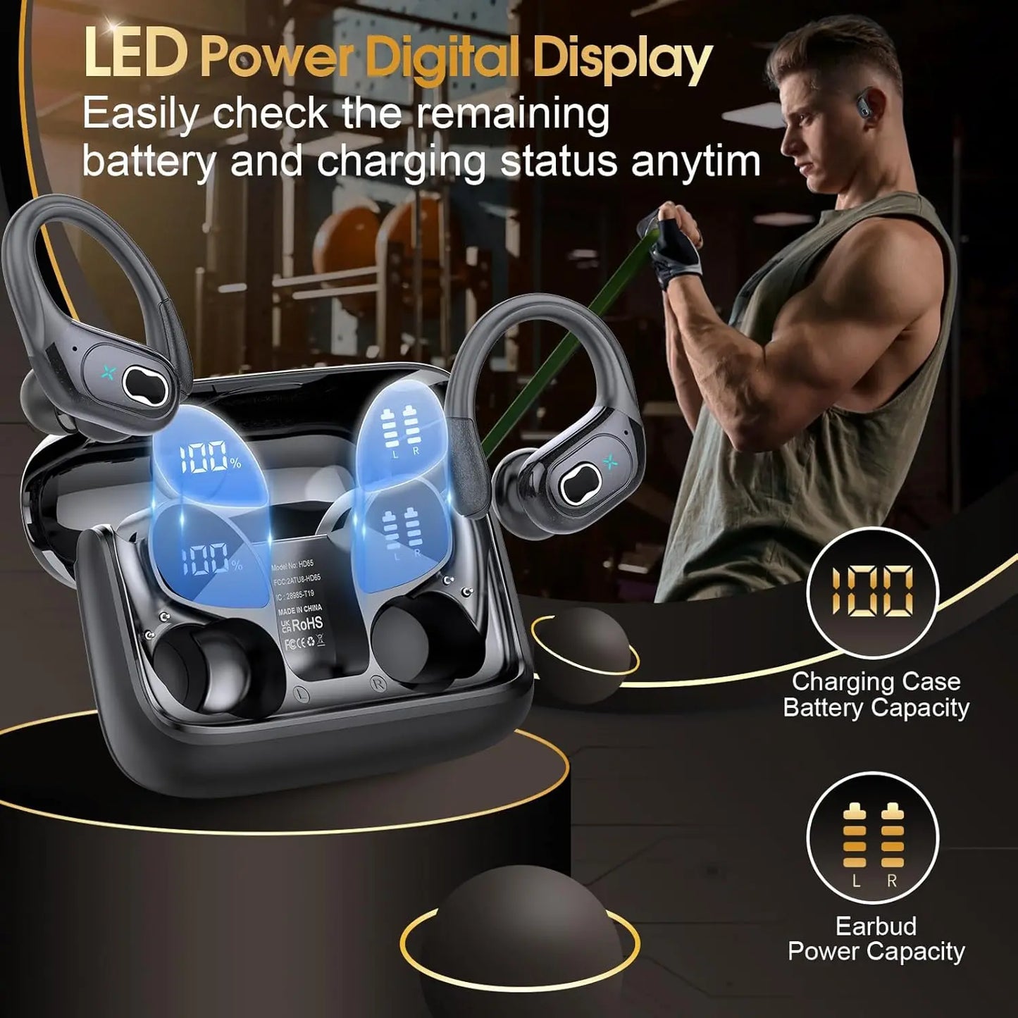 Wireless LED TWS Earbuds