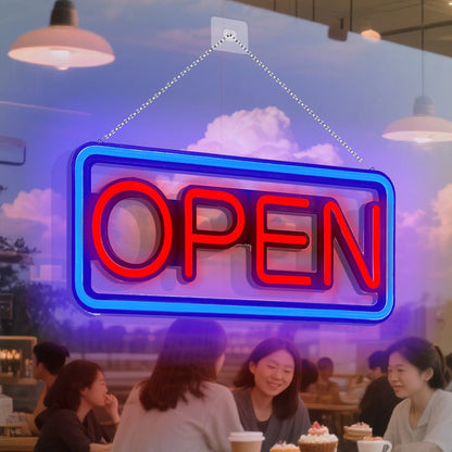 LED Neon Lights Blue OPEN Signs for Shops And Bars Store Business Sign Lighting