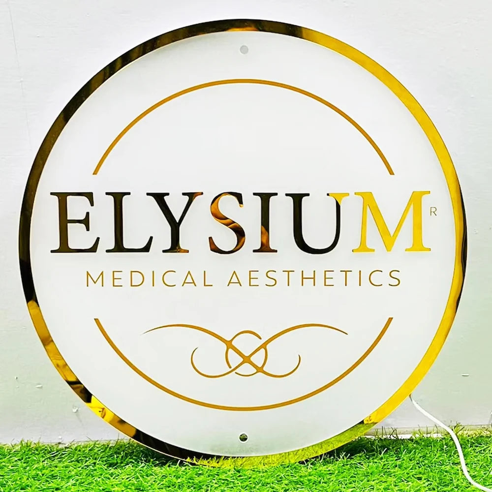 Customized Business Sign With LED Backlit Floating LED Personalized Logo Sign for Beauty Salon Office Spa Illuminated Wall Sign