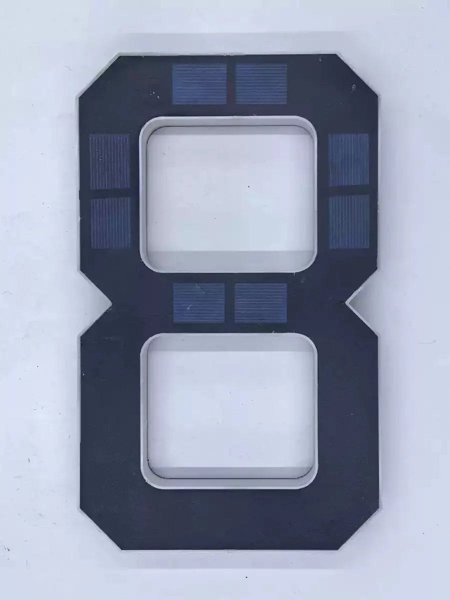 23cm Solar LED Address Sign, Digital House Number Light,Shopping Mall Door Address Smart Sensing LED Lights,No Wiring Required