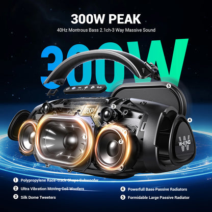 200W Portable Bass Party Speaker