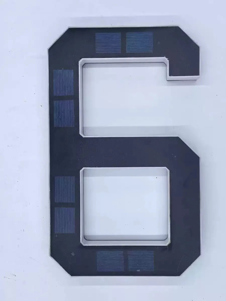 23cm Solar LED Address Sign, Digital House Number Light,Shopping Mall Door Address Smart Sensing LED Lights,No Wiring Required