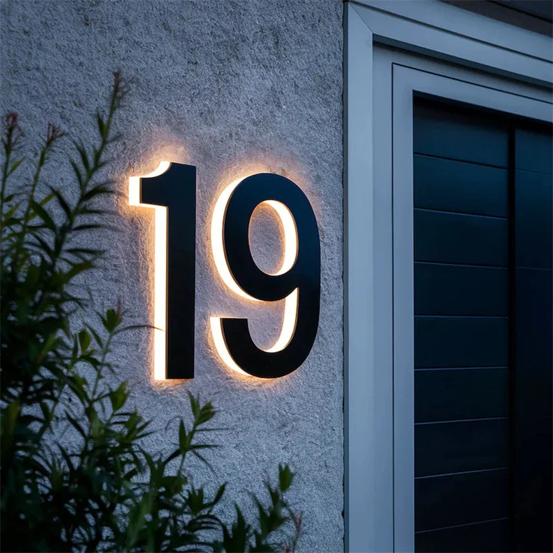 LED House Numbers, Illuminated Address Number Sign, Metal Backlit Door Number,Metal Backlit sign, House Number address sign