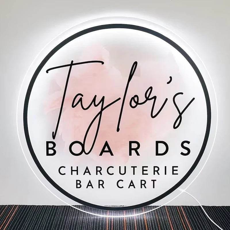 Personalized Business Sign With LED Backlit Floating LED Custom Logo Sign for Beauty Salon ,Office，Spa Illuminated Wall Sign