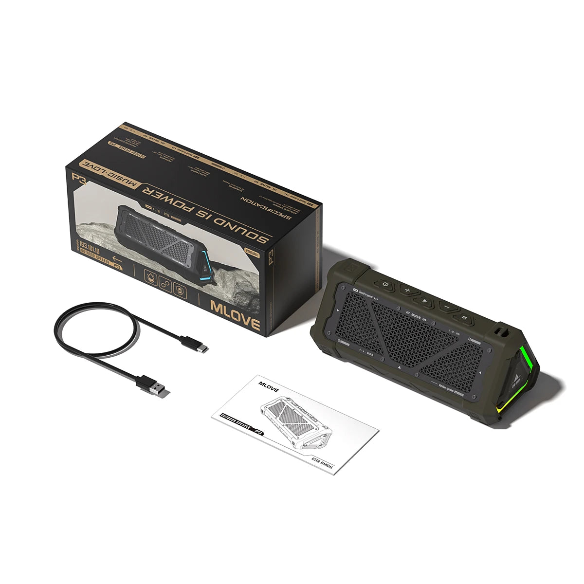 MLOVE P3 RGB Waterproof Speaker