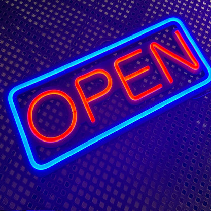 LED Neon Lights Blue OPEN Signs for Shops And Bars Store Business Sign Lighting