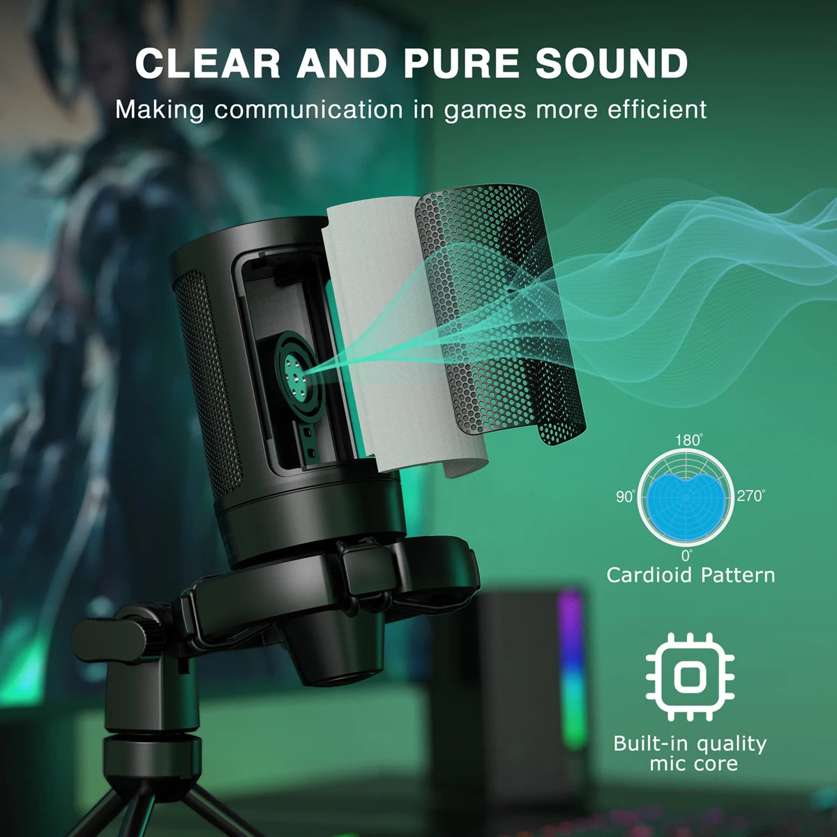 FIFINE RGB USB Gaming Microphone