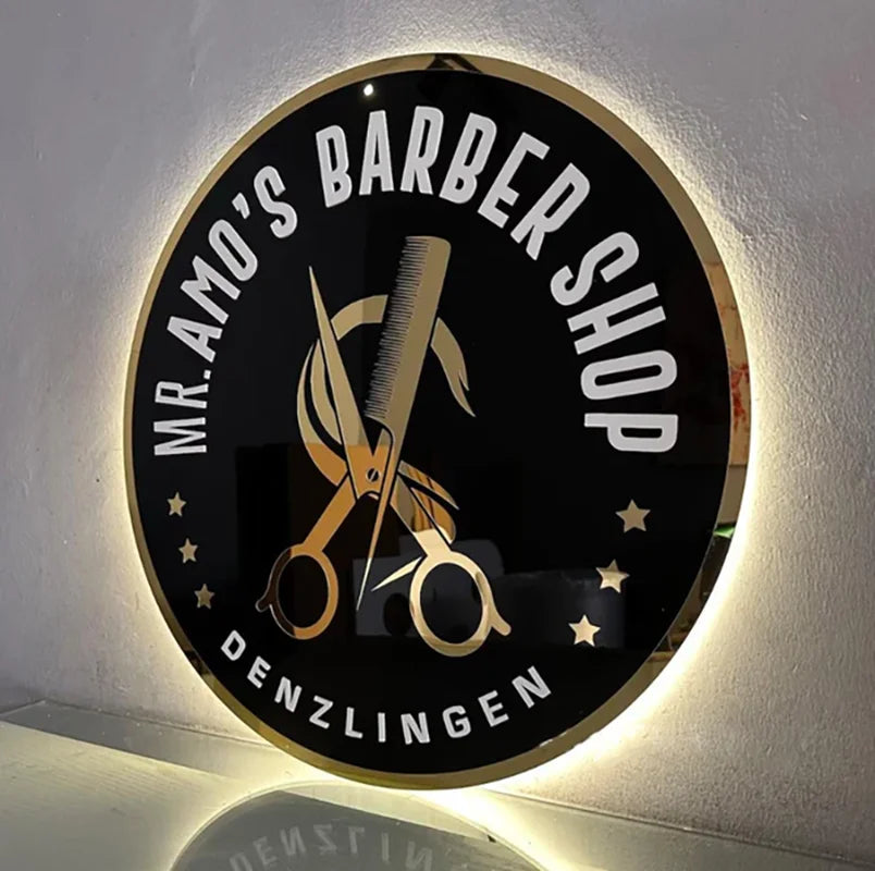 Personalized Business Sign With LED Backlit Floating LED Custom Logo Sign for Beauty Salon ,Office，Spa Illuminated Wall Sign