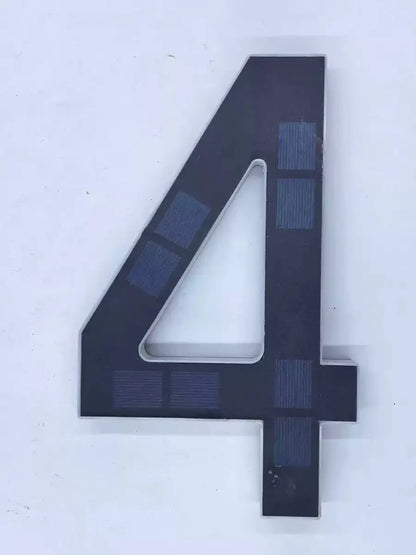 23cm Solar LED Address Sign, Digital House Number Light,Shopping Mall Door Address Smart Sensing LED Lights,No Wiring Required