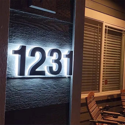 LED House Numbers, Illuminated Address Number Sign, Metal Backlit Door Number,Metal Backlit sign, House Number address sign