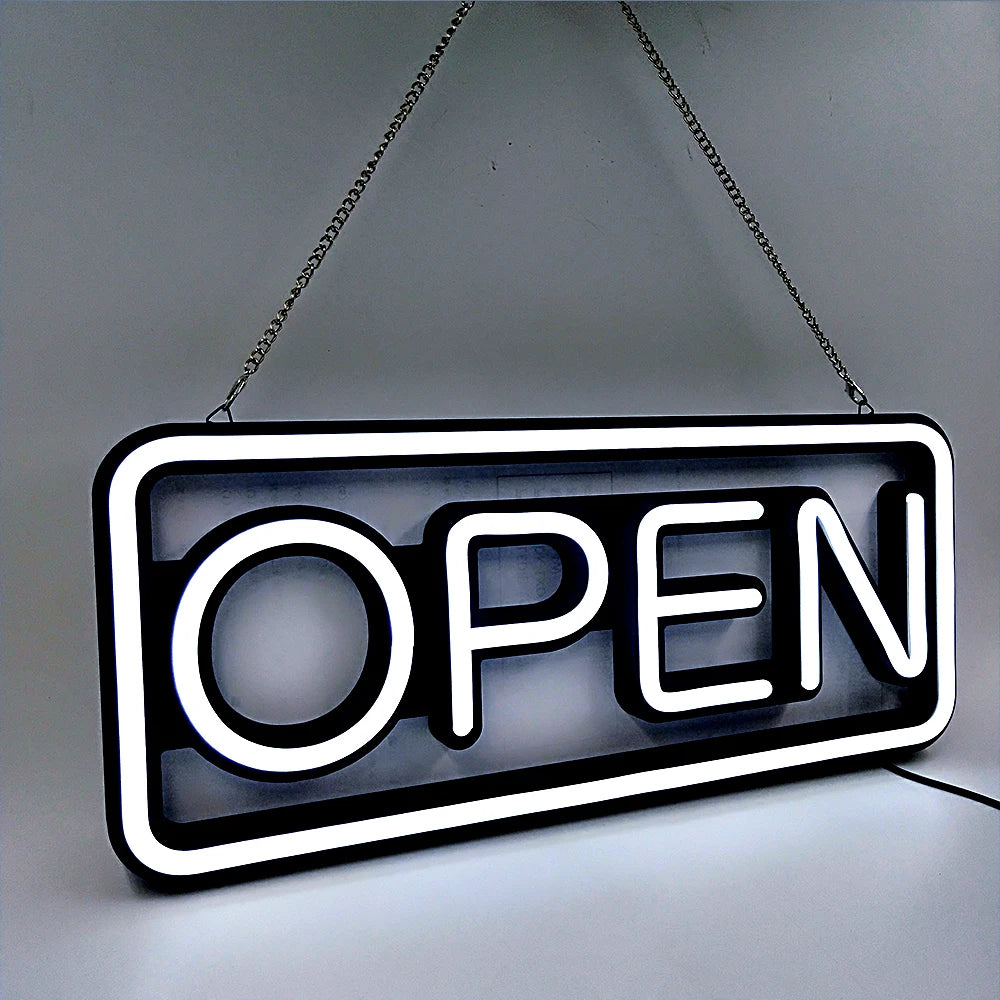 LED Neon Lights Blue OPEN Signs for Shops And Bars Store Business Sign Lighting