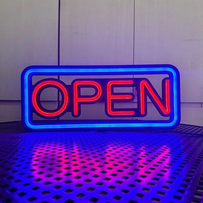 LED Neon Lights Blue OPEN Signs for Shops And Bars Store Business Sign Lighting