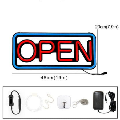 LED Neon Lights Blue OPEN Signs for Shops And Bars Store Business Sign Lighting