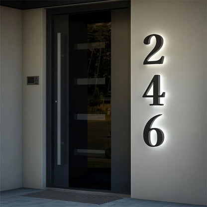 LED House Numbers, Illuminated Address Number Sign, Metal Backlit Door Number,Metal Backlit sign, House Number address sign