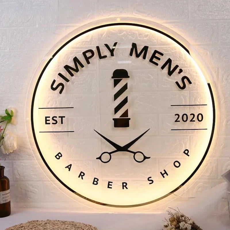Customized Business Sign With LED Backlit Floating LED Personalized Logo Sign for Beauty Salon Office Spa Illuminated Wall Sign