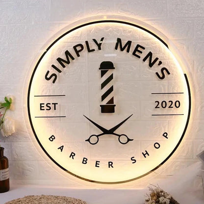 Customized Business Sign With LED Backlit Floating LED Personalized Logo Sign for Beauty Salon Office Spa Illuminated Wall Sign