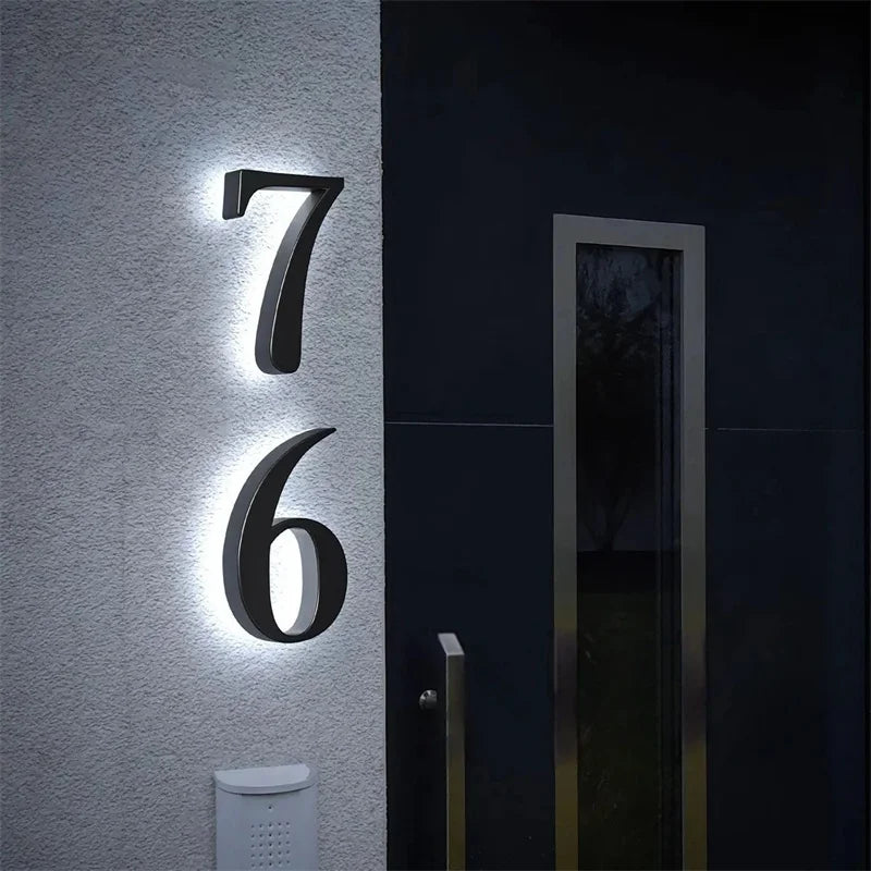 LED House Numbers, Illuminated Address Number Sign, Metal Backlit Door Number,Metal Backlit sign, House Number address sign