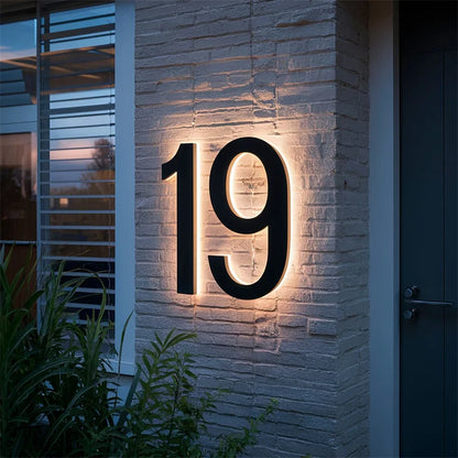 LED House Numbers, Illuminated Address Number Sign, Metal Backlit Door Number,Metal Backlit sign, House Number address sign