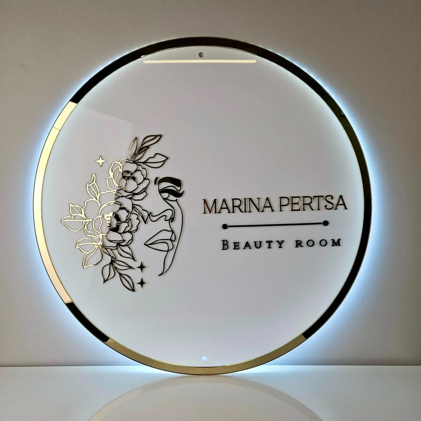 Customized Business Sign With LED Backlit Floating LED Personalized Logo Sign for Beauty Salon Office Spa Illuminated Wall Sign