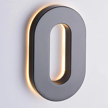 Custom Address Sign, House Number LED Sign, Address plaque Brushed Metal 3D Sign, LED Backlit Numbers Gold StainlessSteel Sign
