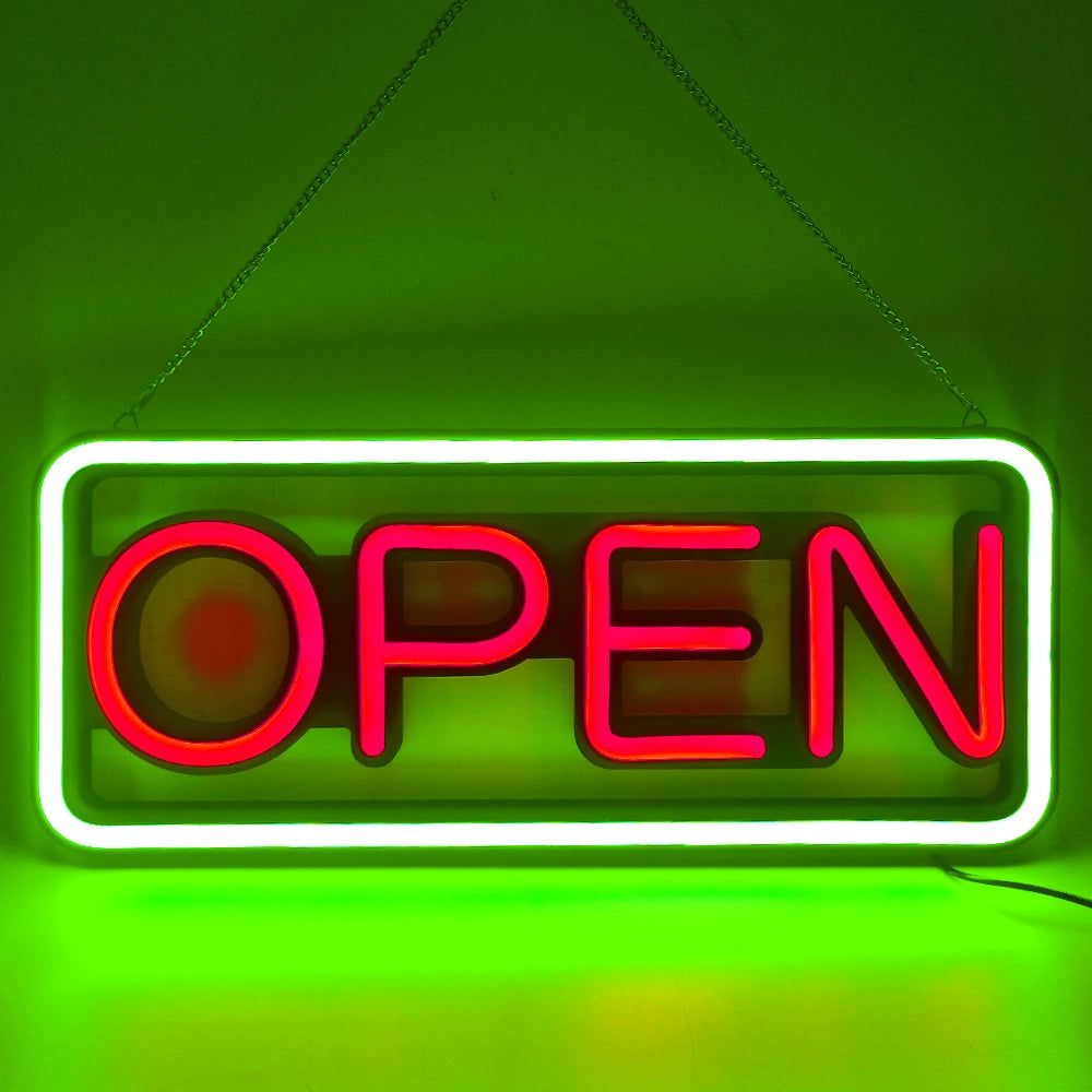 LED Neon Lights Blue OPEN Signs for Shops And Bars Store Business Sign Lighting