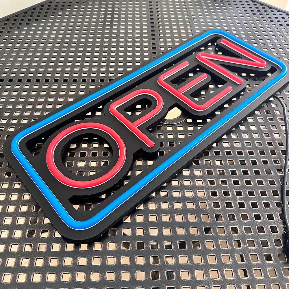 LED Neon Lights Blue OPEN Signs for Shops And Bars Store Business Sign Lighting