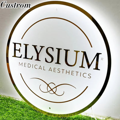 Customized Business Sign With LED Backlit Floating LED Personalized Logo Sign for Beauty Salon Office Spa Illuminated Wall Sign