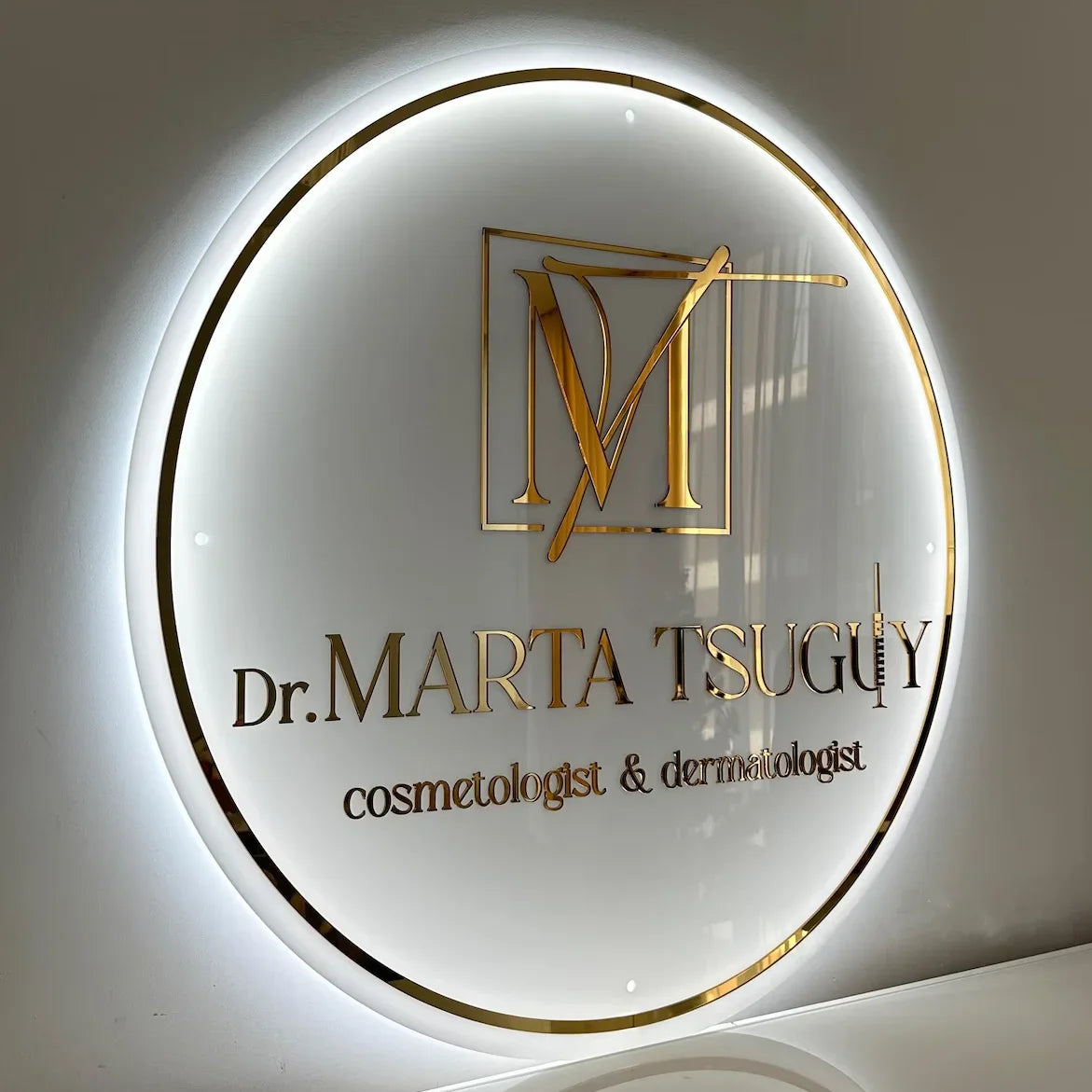 Customized Business Sign With LED Backlit Floating LED Personalized Logo Sign for Beauty Salon Office Spa Illuminated Wall Sign
