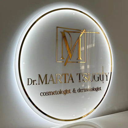 Customized Business Sign With LED Backlit Floating LED Personalized Logo Sign for Beauty Salon Office Spa Illuminated Wall Sign