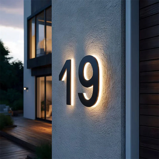 LED House Numbers, Illuminated Address Number Sign, Metal Backlit Door Number,Metal Backlit sign, House Number address sign