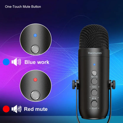 Haomuren USB Podcast Condenser Microphone Kit