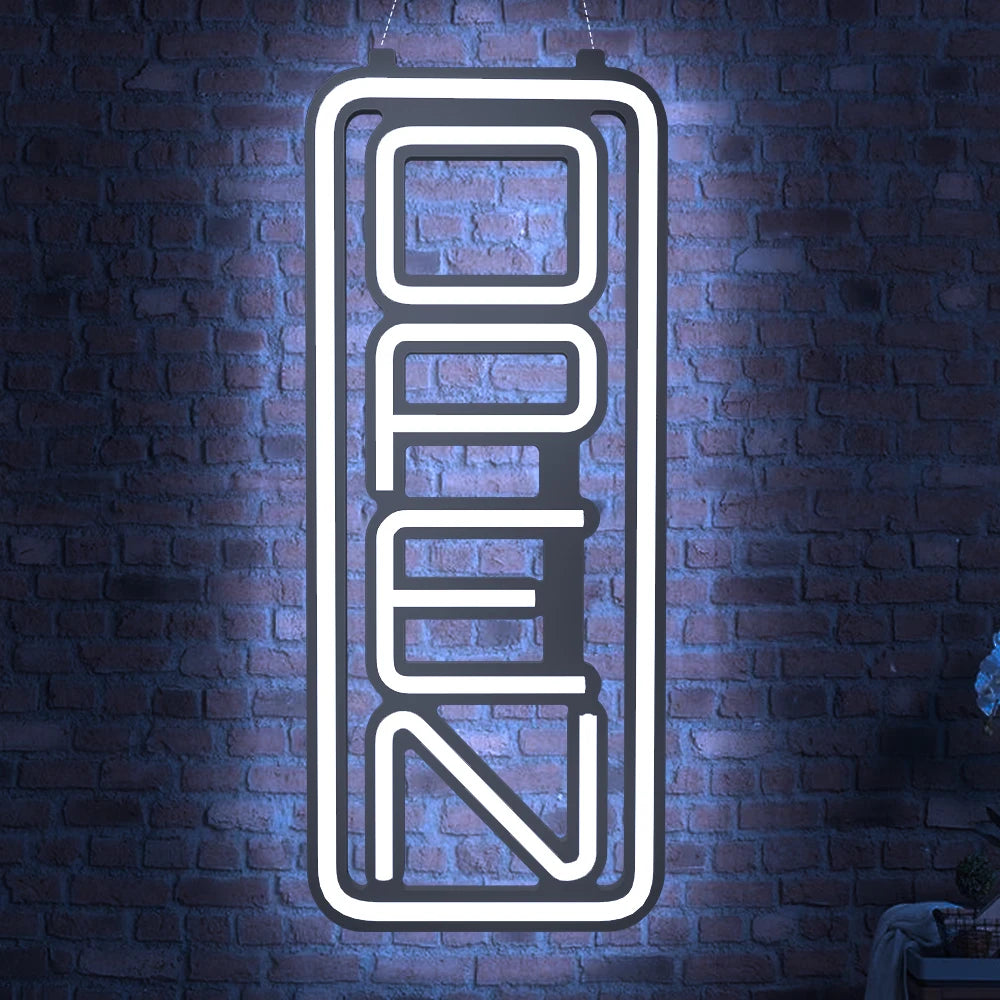 LED Neon Lights Blue OPEN Signs for Shops And Bars Store Business Sign Lighting