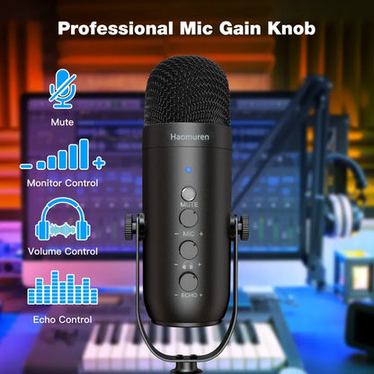 Haomuren USB Podcast Condenser Microphone Kit